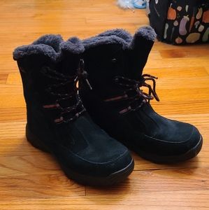 Sorel Black Icefall Lace Suede Boots Size 7